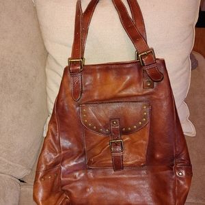 Pratesi Talamone Burnished Gold Leather Expandable Tote Bruce Range collection